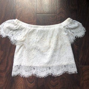 White Lace off the Shoulder Top